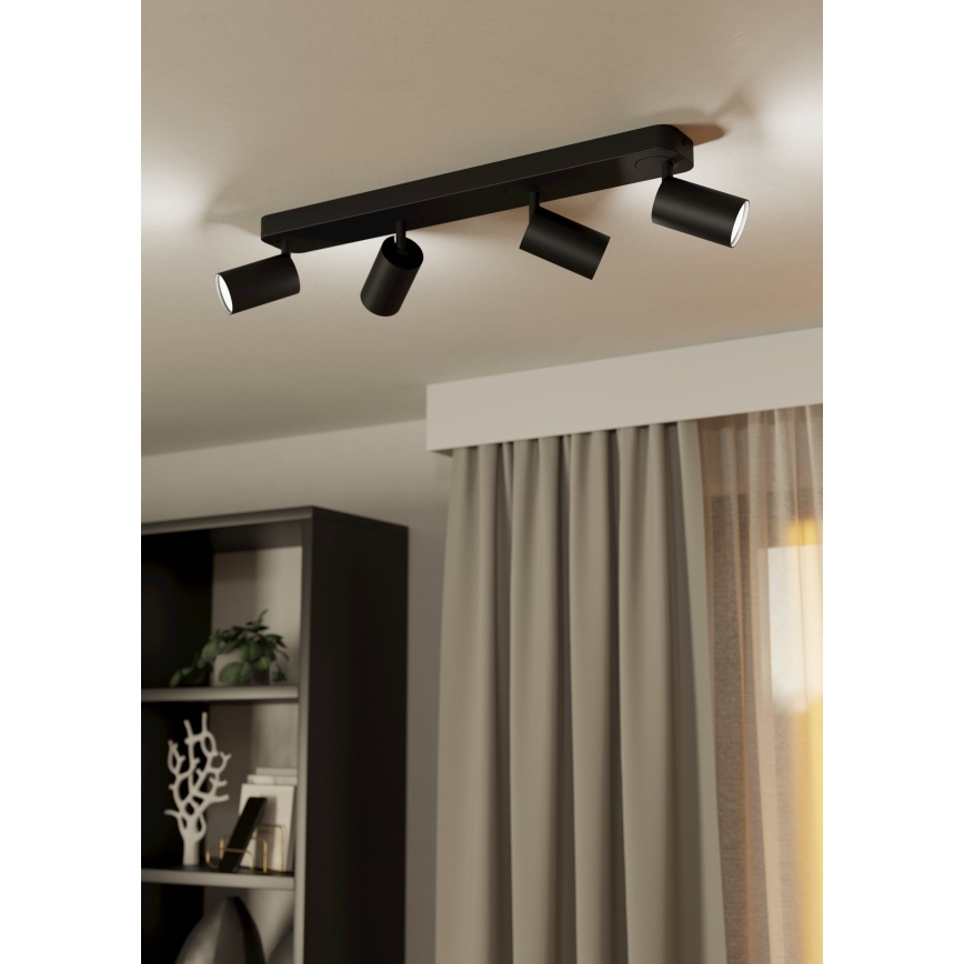 Eglo - LED RGBW Димируем спот 4xGU10/4,9W/230V черен