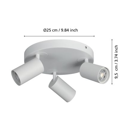 Eglo - LED RGBW Димируем спот 3xGU10/4,9W/230V бял