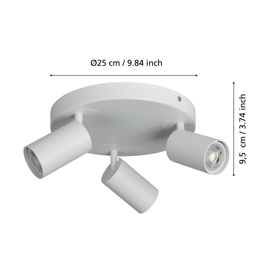 Eglo - LED RGBW Димируем спот 3xGU10/4,9W/230V бял