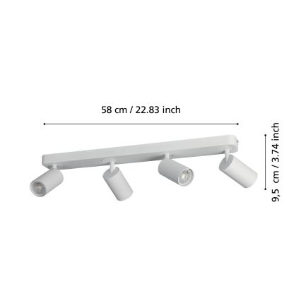 Eglo - LED RGBW Димируем спот 4xGU10/4,9W/230V бял