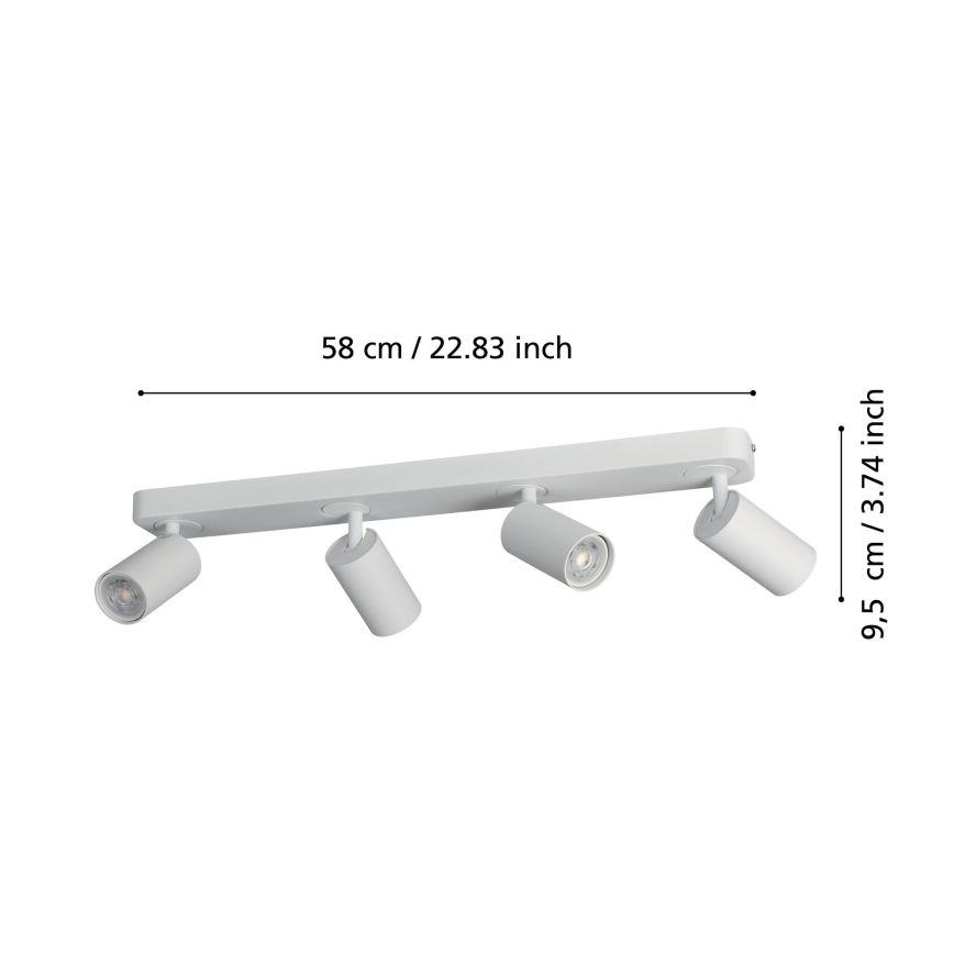 Eglo - LED RGBW Димируем спот 4xGU10/4,9W/230V бял