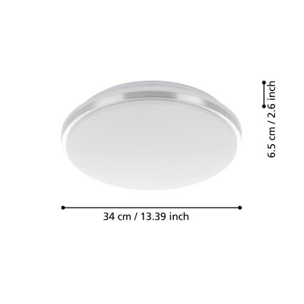 Eglo - LED Плафон за баня LED/15,6W/230V IP44 лъскав хром