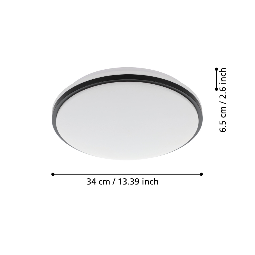 Eglo - LED Плафон за баня LED/15,6W/230V IP44 черен
