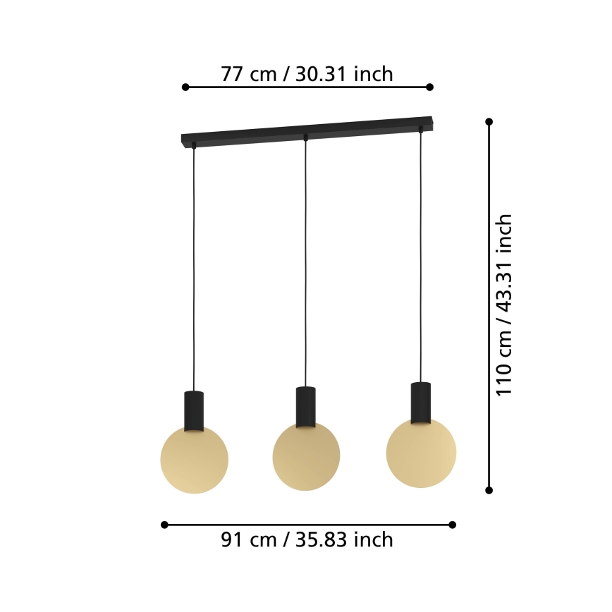Eglo - LED Пендел 3xGU10/4,5W/230V 3000K