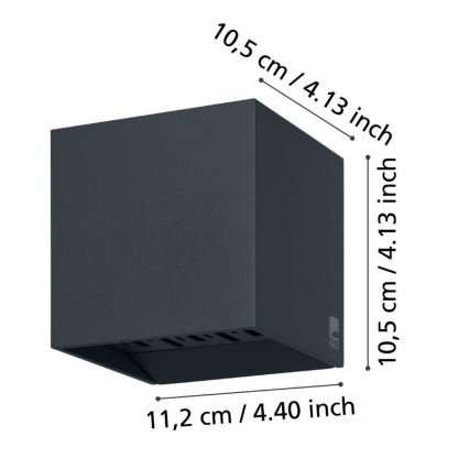Eglo - LED Екстериорен аплик 2xLED/3,3W/230V IP54