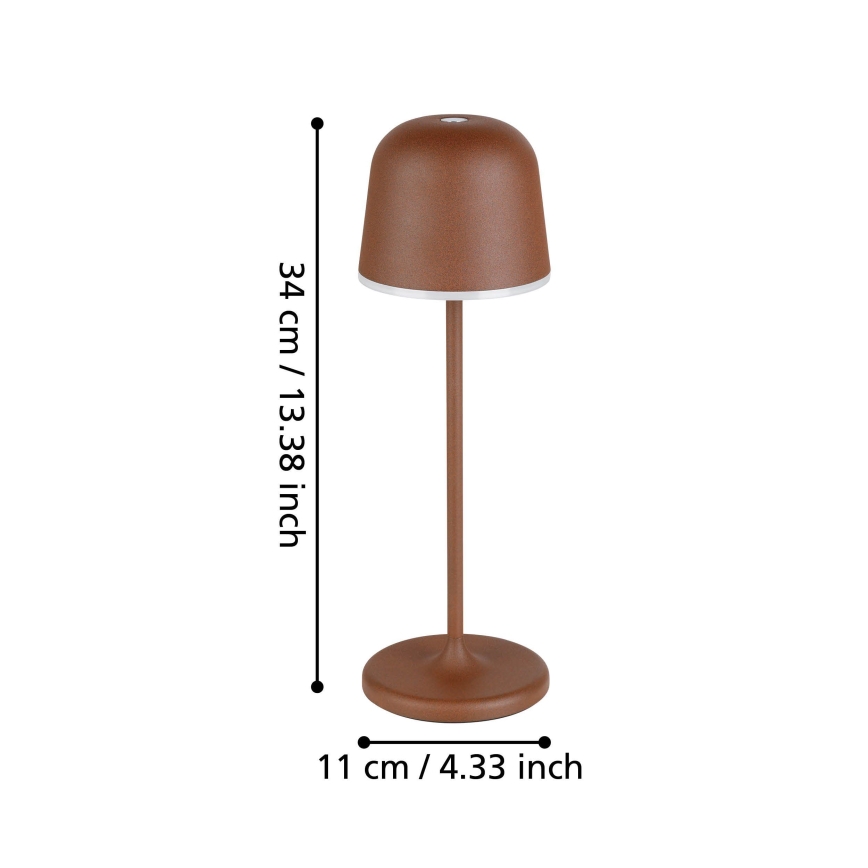 Eglo - LED Димируем екстериорен rechargeable лампа LED/2,2W/5V 1800mAh кафяв IP54