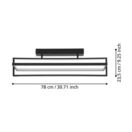Eglo - LED Димируема плафониера LED/34W/230V + дистанционно