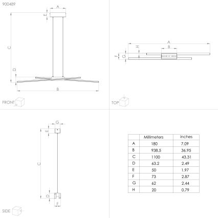 Eglo - LED Димируем пендел 2xLED/13W/230V