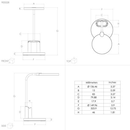 Eglo - LED Димируема настолна лампа LED/2,1W/5V 1500 mAh 3000-6500K черна