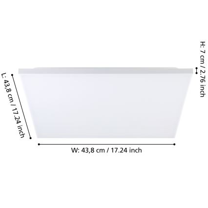 Eglo - LED RGBW Димируем плафон LED/20,5W/230V 3000-6500K + дистанционно