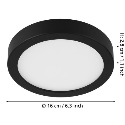 Eglo - LED Димируем плафон LED/11W/230V черен