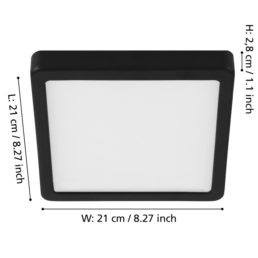 Eglo - LED Димируем плафон LED/17W/230V черен
