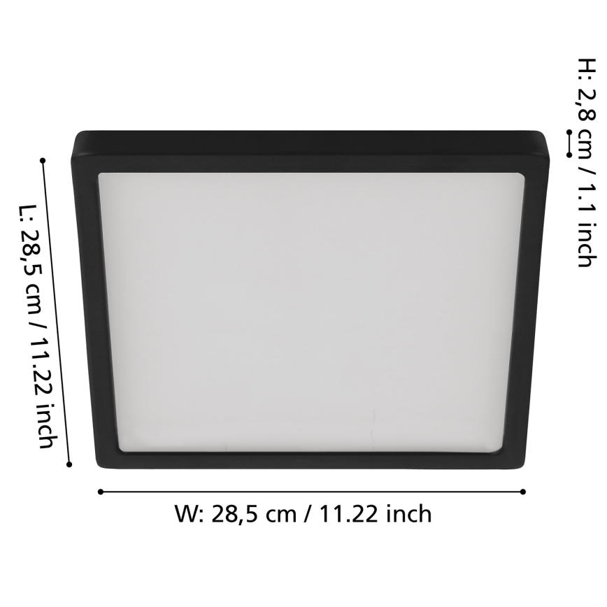 Eglo - LED Димируем плафон LED/20,5W/230V черен