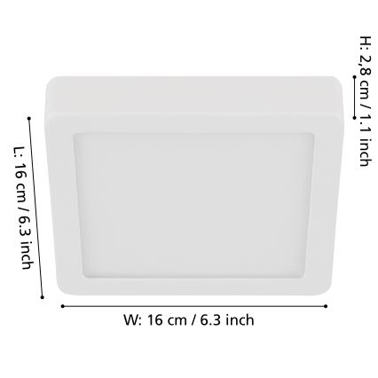 Eglo - LED Димируем плафон LED/11W/230V бял