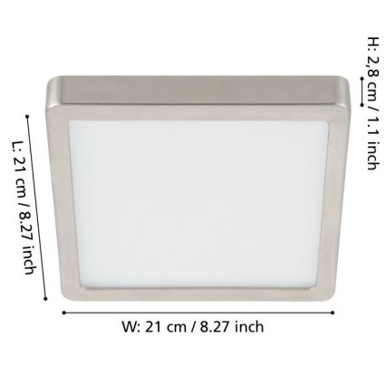 Eglo - LED Димируем плафон LED/17W/230V матов хром