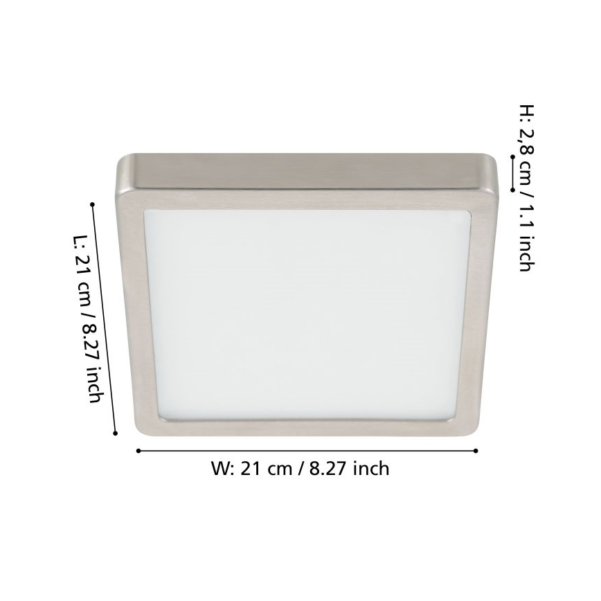 Eglo - LED Димируем плафон LED/17W/230V матов хром