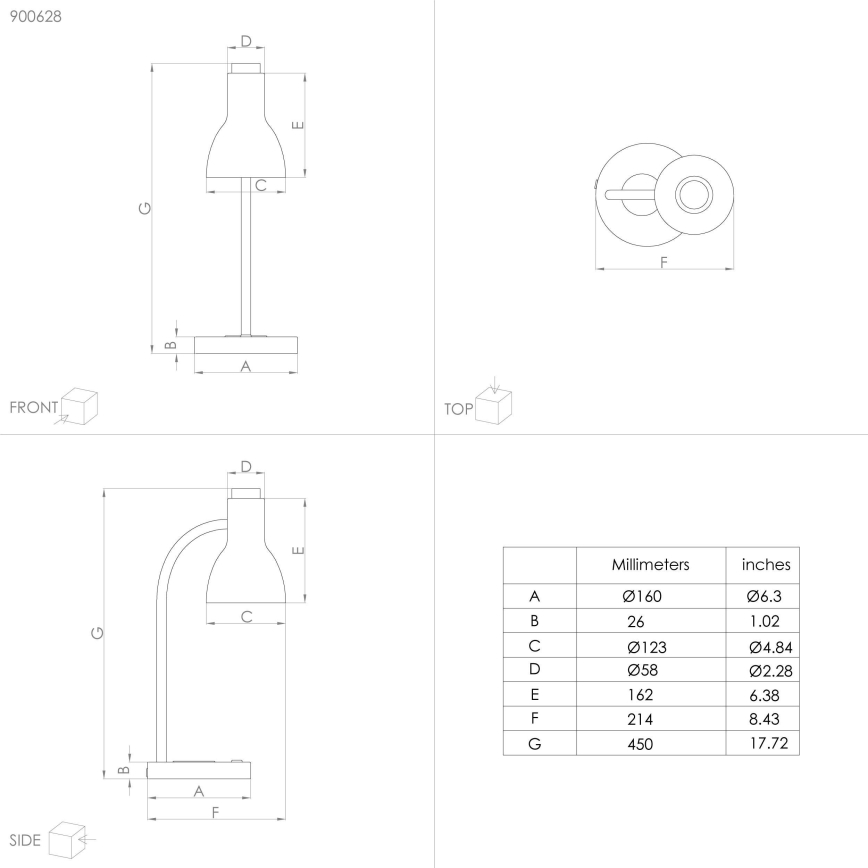 Eglo - LED Димируема лампа с безжично зареждане LED/5,5W/230V