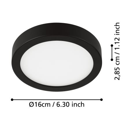 Eglo - LED Плафон за баня LED/11W/230V IP44 черен