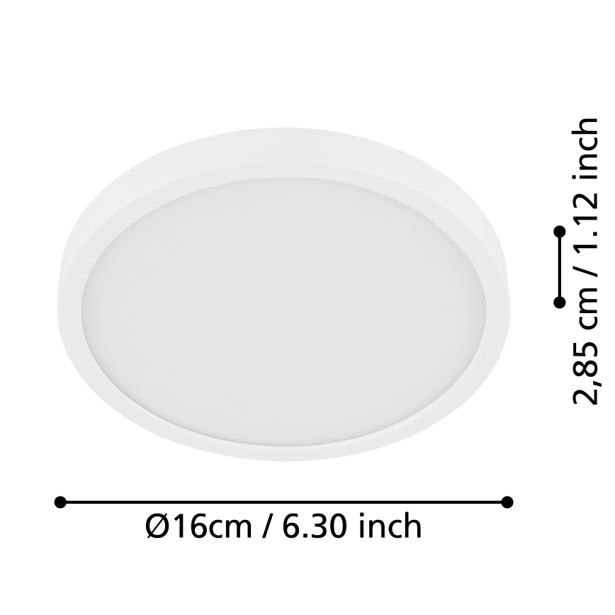 Eglo - LED таванно осветително тяло за баня LED/11W/230V IP44 бяло Ø 16 см