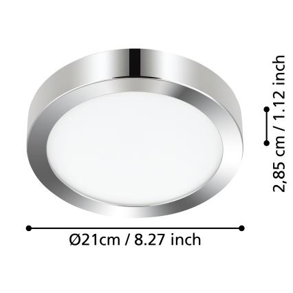Eglo - LED Плафон за баня LED/17W/230V IP44 лъскав хром