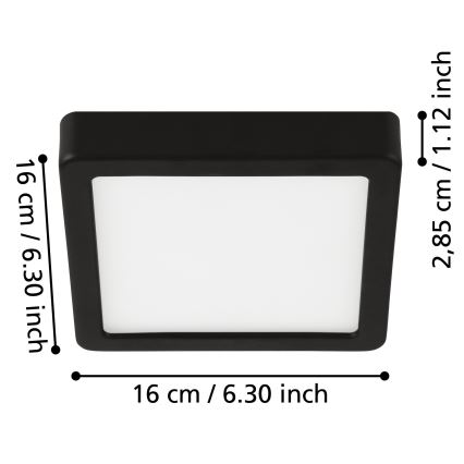 Eglo - LED Плафон за баня LED/11W/230V IP44 черен