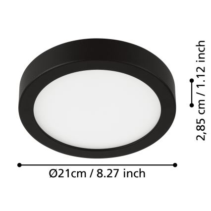 Eglo - LED Плафон за баня LED/17W/230V IP44 черен