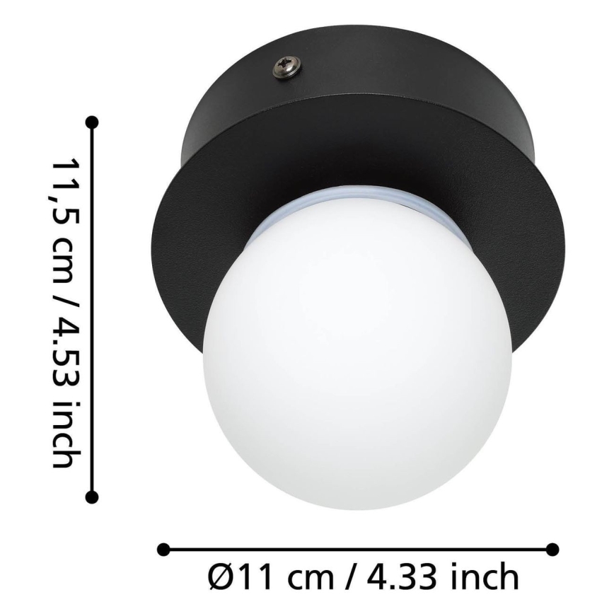 Eglo - LED Плафон за баня LED/3,3W/230V IP44 черен