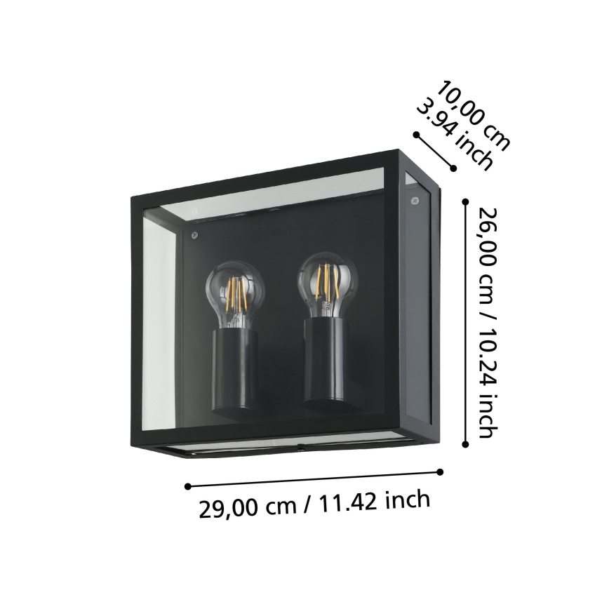 Eglo - Екстериорен аплик 2xE27/40W/230V IP44
