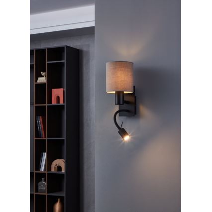 Eglo - LED аплик 1xE27/40W/230V + LED/3,8W кафяв