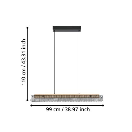 Eglo - LED RGBW Димируем пендел LED/34W/230V 2700-6500K