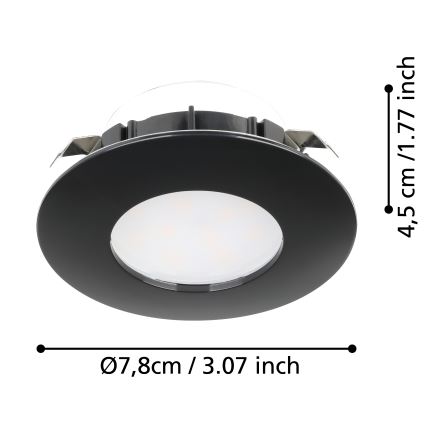 Eglo - К-кт 3x LED Лампа за вграждане в баня PINEDA LED/4,9W/230V IP44