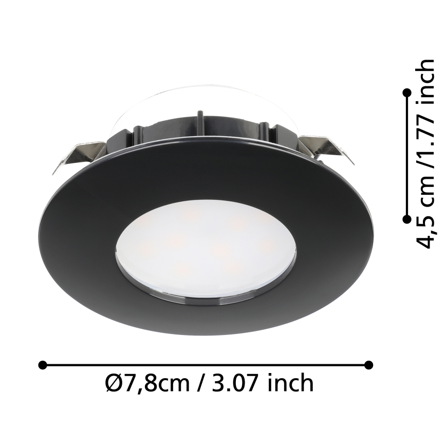 Eglo - К-кт 3x LED Лампа за вграждане в баня PINEDA LED/4,9W/230V IP44