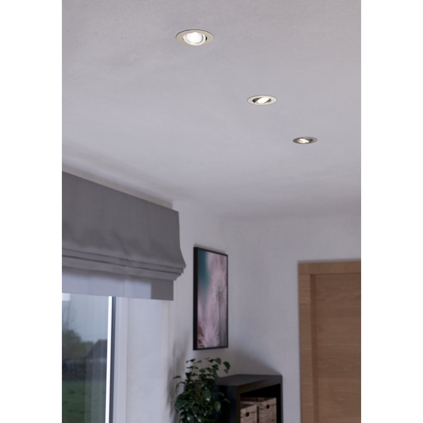 Eglo - К-кт 3xLED Димируема лампа 3xLED/6W/230V матов хром