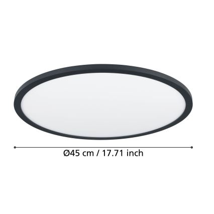 Eglo - LED Димируем плафон LED/33,5W/230V Ø 45 cm черен