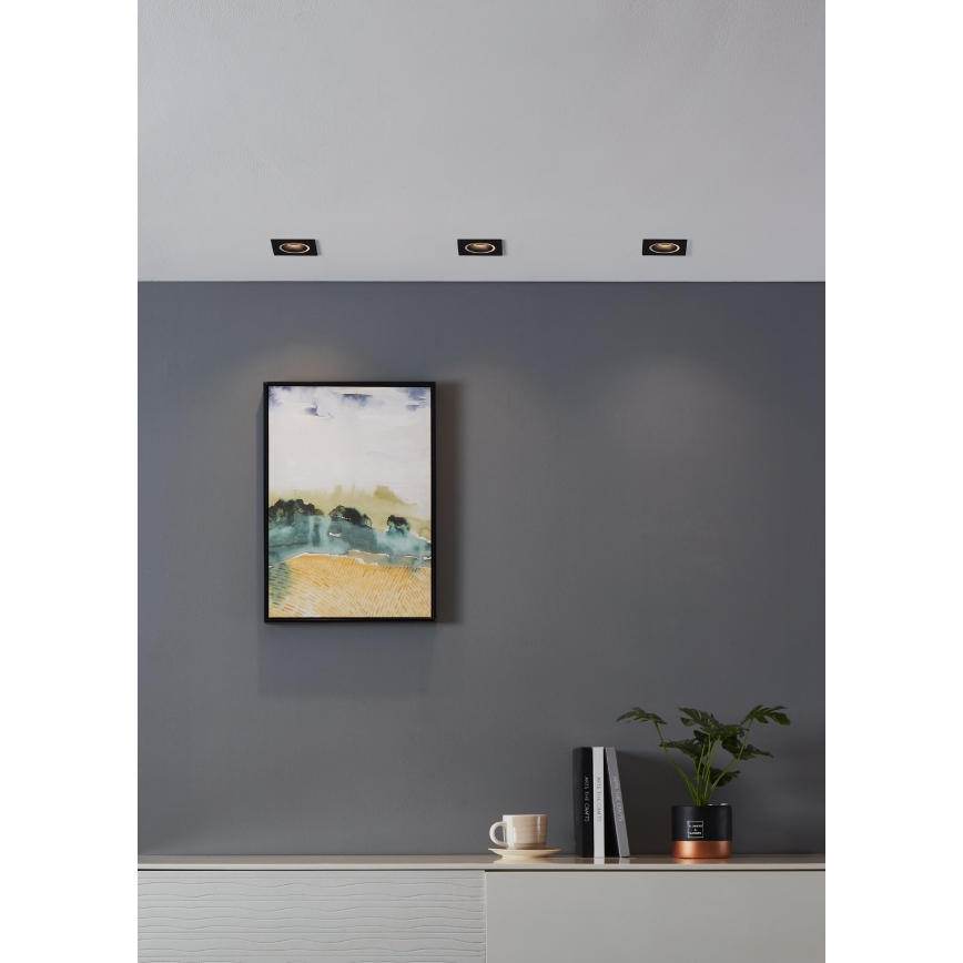 Eglo - LED RGBW Димируема лампа за вграждане LED/4,7W/230V черен