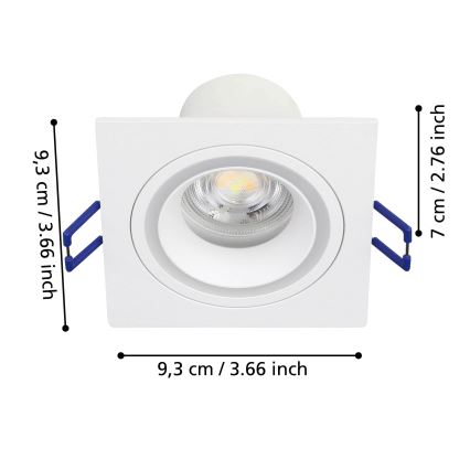 Eglo - LED RGBW Димируема лампа за вграждане LED/4,7W/230V бял