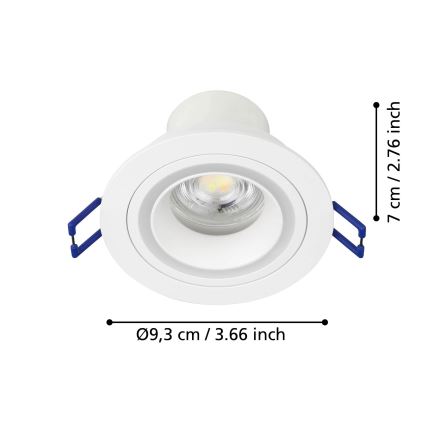 Eglo - LED RGBW Димируема лампа за вграждане LED/4,7W/230V бял