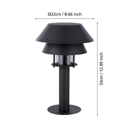 Eglo - Екстериорна лампа 1xE27/40W/230V 33 см IP65