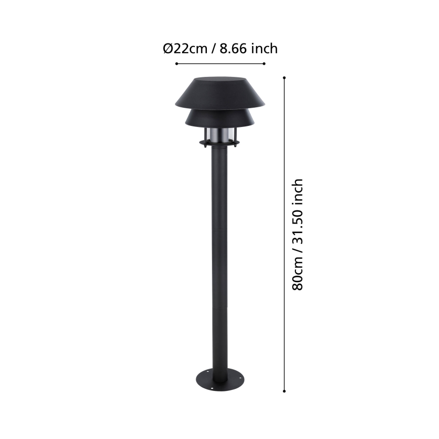 Eglo - Екстериорна лампа 1xE27/40W/230V 80 см IP65