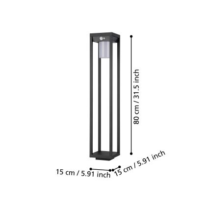 Eglo - LED Соларна лампа със сензор LED/3,7W/3,7V 2000 mAh IP44