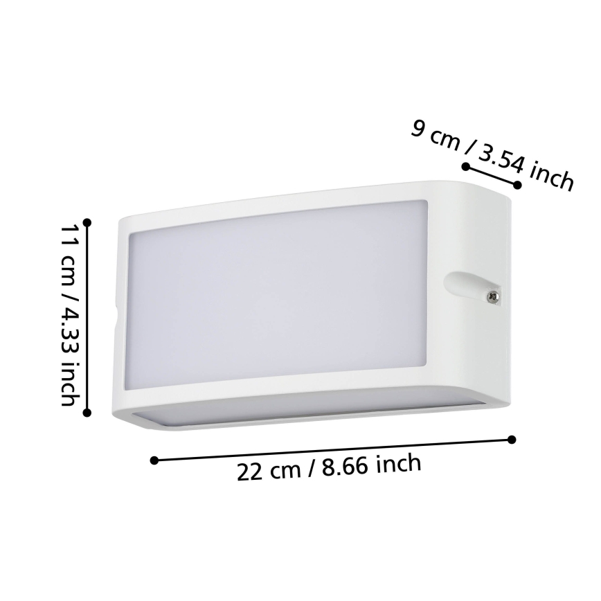 Eglo - LED Екстериорен аплик LED/10,5W/230V бял IP54