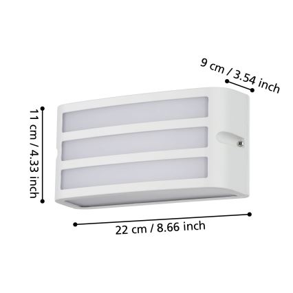 Eglo - Екстериорен аплик 1xE27/40W/230V бял IP54