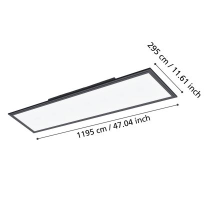 Eglo - LED Плафониера LED/33W/230V 120x30 cm черен