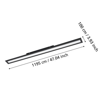 Eglo - LED Плафониера LED/38W/230V 120x10 cm черен