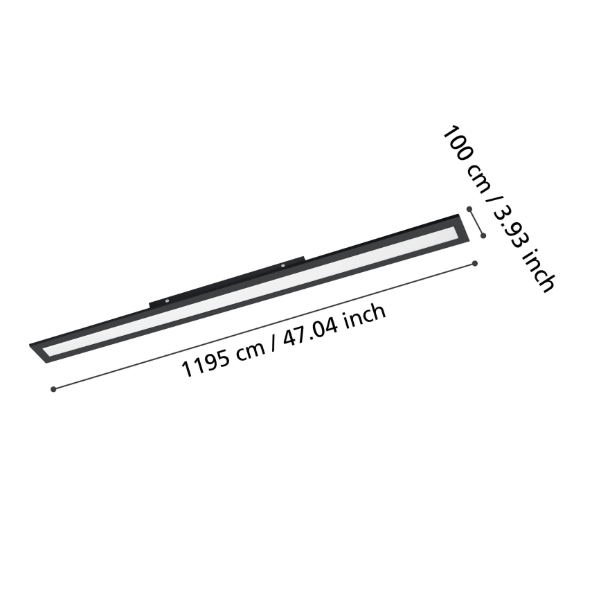 Eglo - LED Плафониера LED/38W/230V 120x10 cm черен