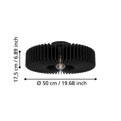 Eglo - Плафон 1xE27/40W/230V черен