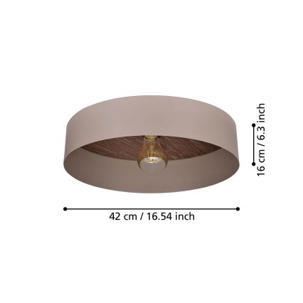 Eglo 900838 - Плафон DUAIA 1xE27/40W/230V кафяв