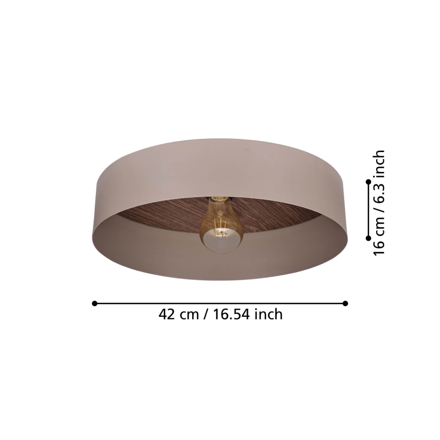 Eglo 900838 - Плафон DUAIA 1xE27/40W/230V кафяв