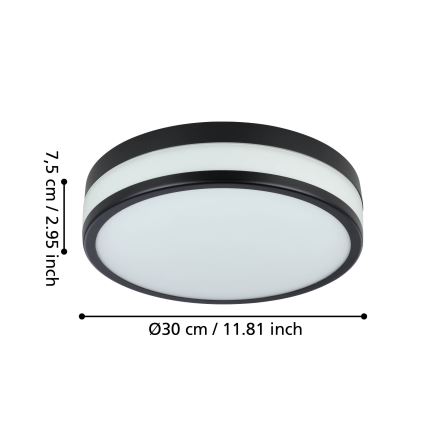 Eglo - LED Плафон за баня LED/17,1W/230V IP44 черен