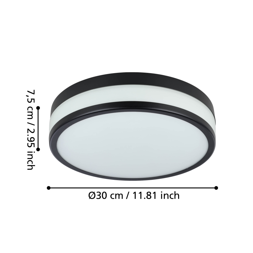 Eglo - LED Плафон за баня LED/17,1W/230V IP44 черен